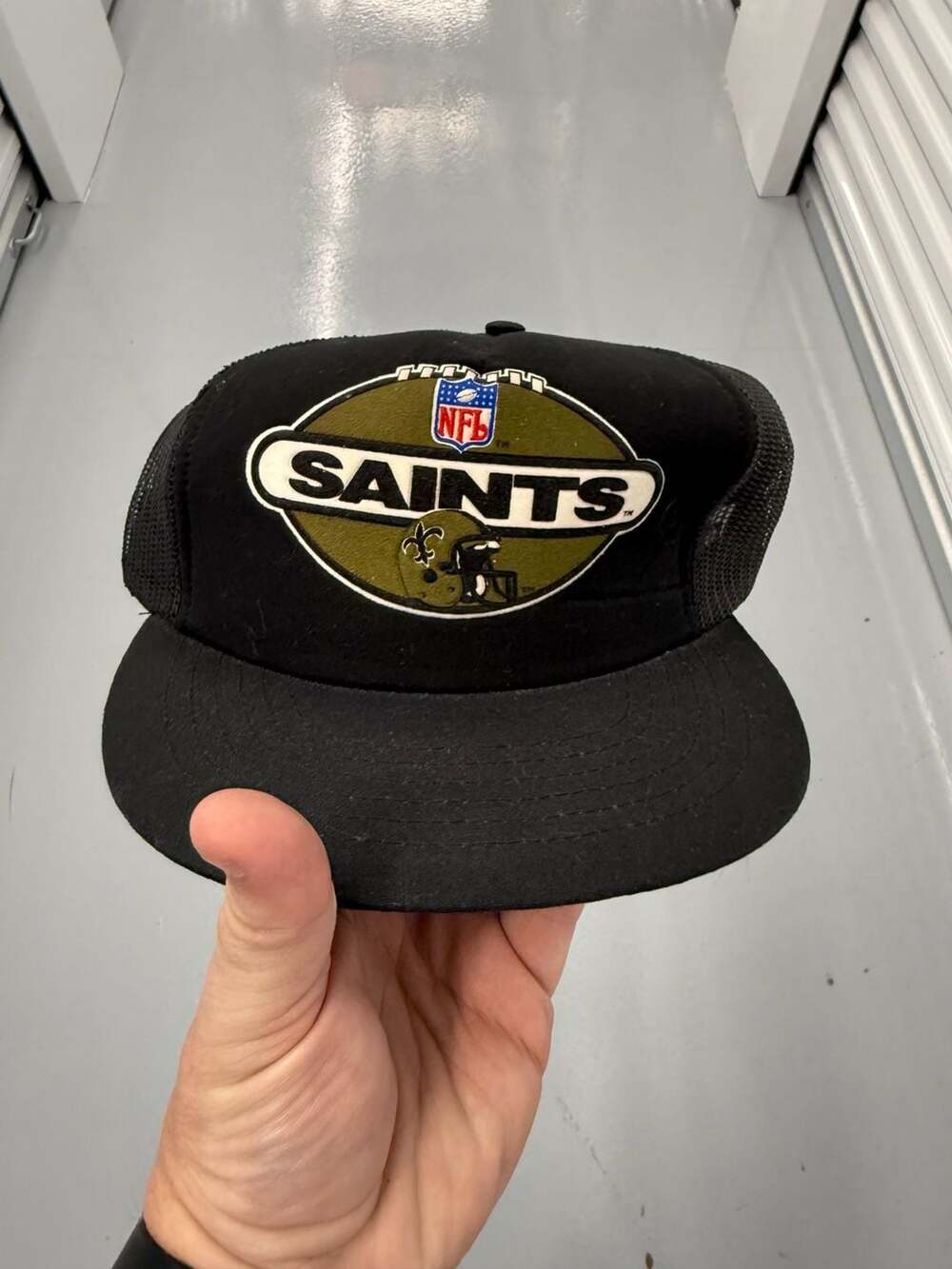 NFL New Orleans Saints Trucker Snapback Hat Black